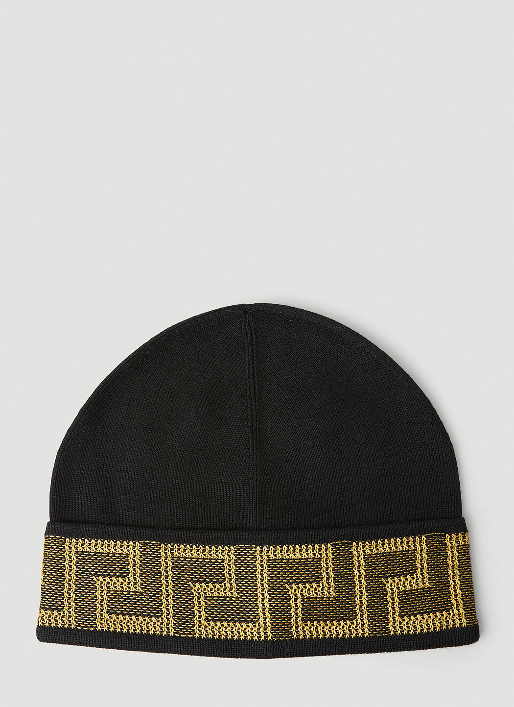 Versace Men s Greca Beanie Hat in Black LN CC