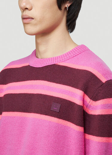 Acne Studios Striped Knit Sweater Pink acn0343005