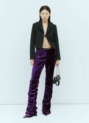 Gucci Horsebit Belt Velvet Pants Purple guc0254014