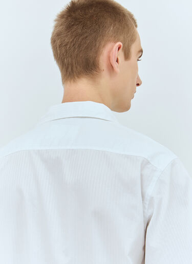 Prada Striped Short-Sleeve Shirt White pra0160004