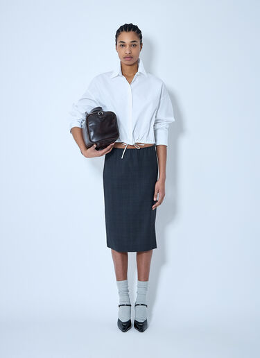 Prada Wool Midi Skirt Black pra0260022