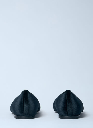 TOTEME Minimalist Velvet Ballerina Flats Black tot0259033