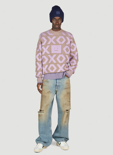 Acne Studios 徽标图案圆领针织衫 卡其色 acn0353016