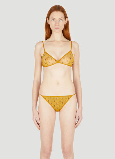 Saint Laurent Monogram Tulle Briefs Yellow sla0247175