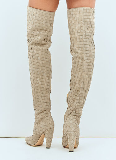 Canalazzo Intrecciato Suede Boots Bottega Veneta Canalazzo Intrecciato Suede Boots Beige bov0257023