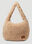 Rokh Cross Faux Fur Shoulder Bag Beige rok0250003
