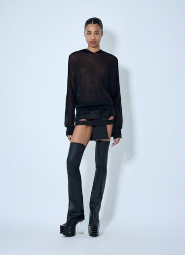 Rick Owens Mesh Knit Hooded Sweater Black ric0264005