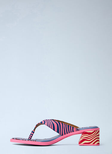 CAMPER Striped Block Heel Sandals Pink cmp0264010