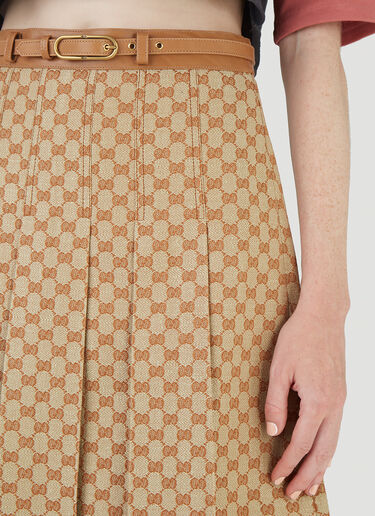 Gucci GG Pleated Skirt Brown guc0245006
