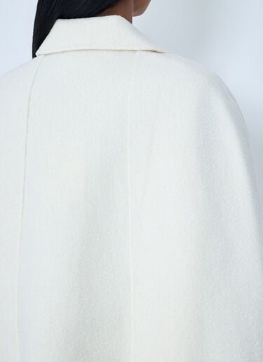 TOTEME Fringe Cape Coat White tot0263001