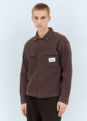 Brain Dead Waffle Button-Down Shirt Green bra0154006