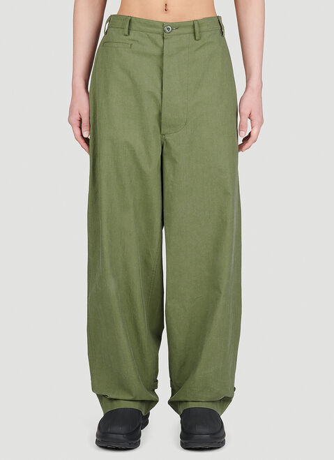 Kenzo Straight Cut Oversize Pants Green knz0154002