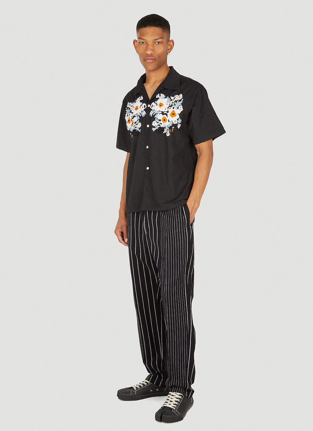 Pinstripe shop drawstring pants