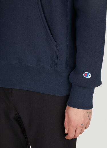 Champion Logo Embroidered Hooded Sweatshirt Dark Blue cha0152007