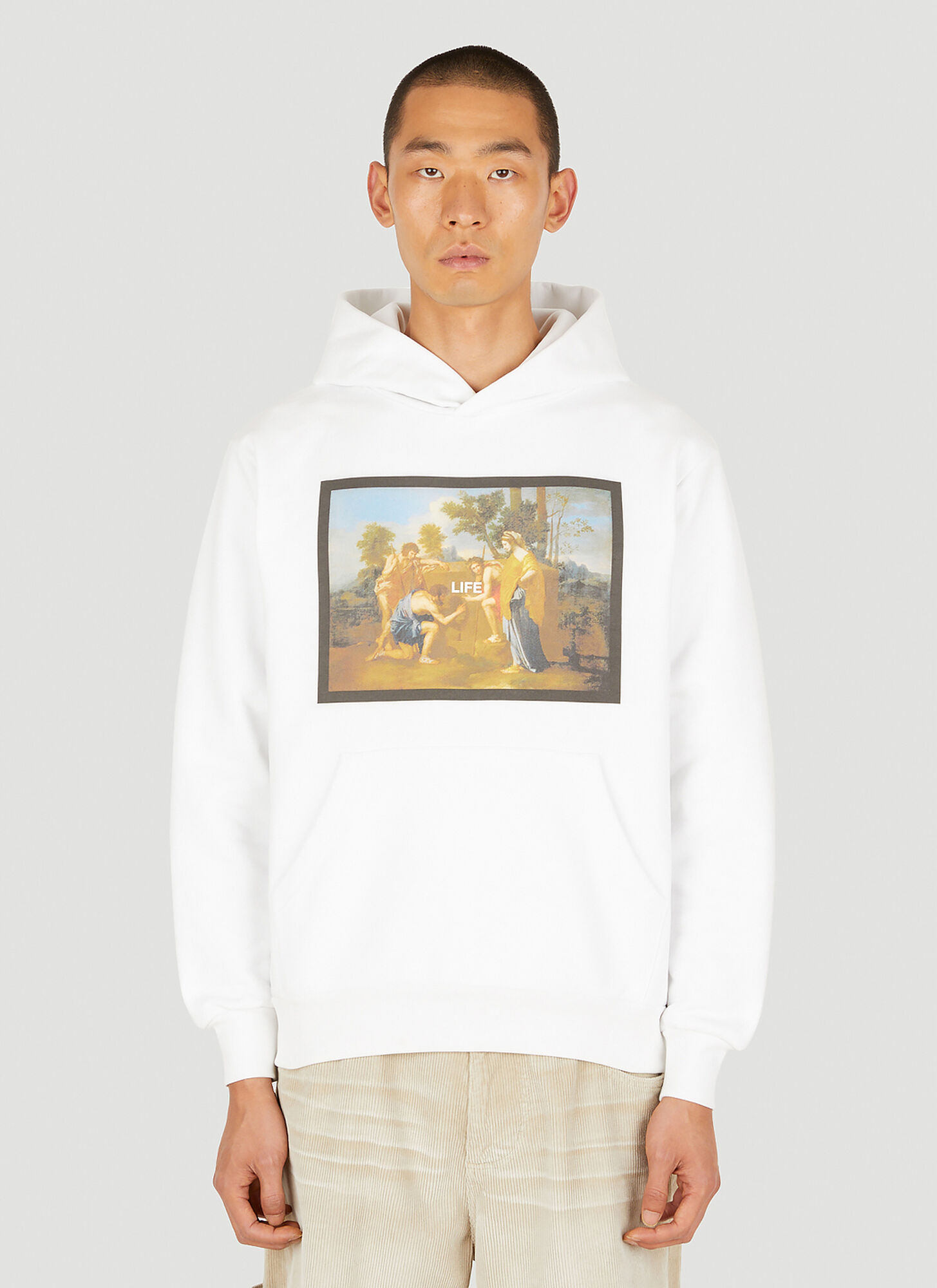 Death Cigarettes Louvre Hooded Sweatshirt In White