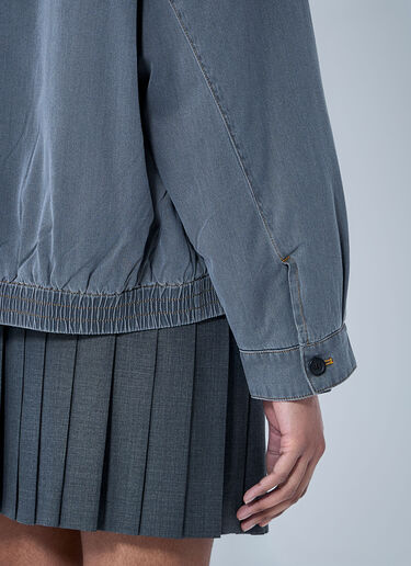 Miu Miu Chambray Jacket With Velvet Collar Grey miu0260064