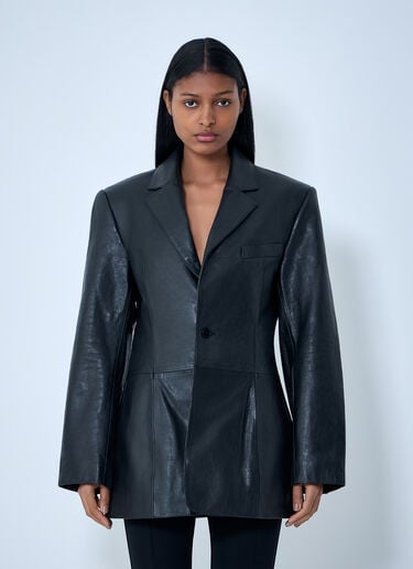 Alexander Wang Leather Single-Breasted Blazer Black awg0263011