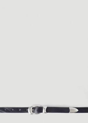 Our Legacy Curved Buckle Belt Black our0346003