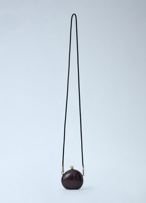 Sportmax Round Leather Crossbody Bag Brown spx0266212