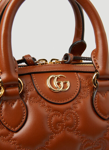 Gucci Debossed GG Shoulder Bag Brown guc0250156