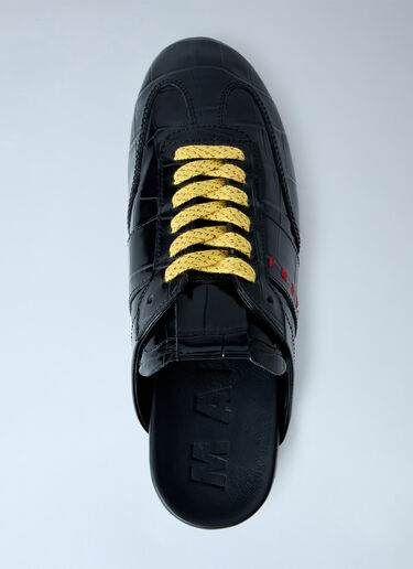 LN-CC® - Marni: Laced Leather Mules - Black Marni Laced Leather Mules Black mni0265021