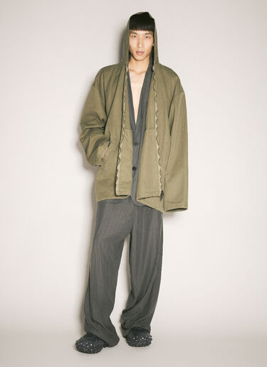 Balenciaga Hooded Zip-Up Jacket Green bal0158001