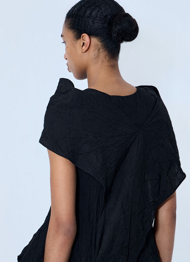 LIMI Feu Wrinkled Typewriter Scarf Detail Vest Black lmf0264004