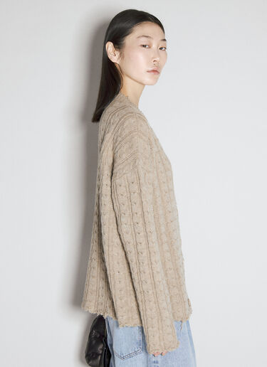 MM6 Maison Margiela Cable Knit Cardigan Beige mmm0254008