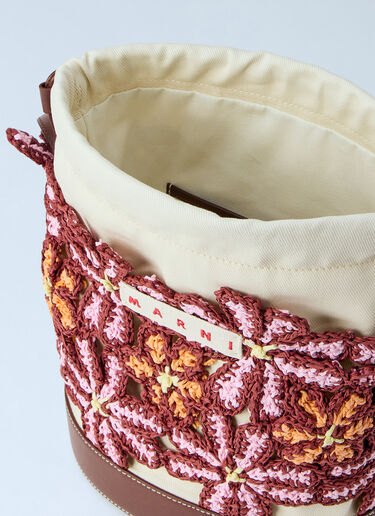 Marni 刺绣水桶包 米色 mni0264010