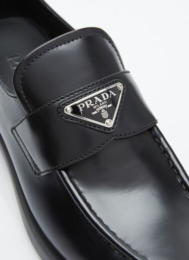 Prada Brushed Leather Loafers Black pra0255008