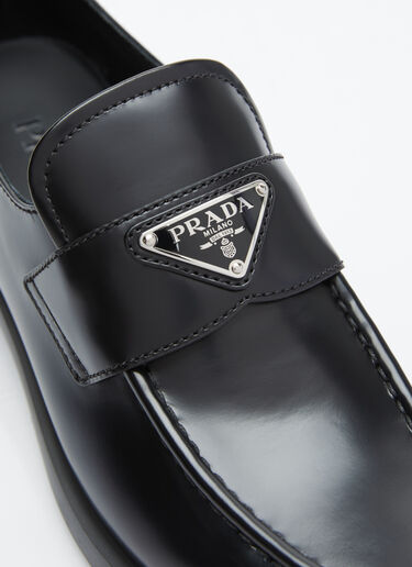 Brushed Leather Loafers Prada Brushed Leather Loafers Black pra0255008