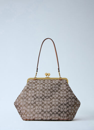 Coach Large Kisslock Frame Bag Beige coa0264044