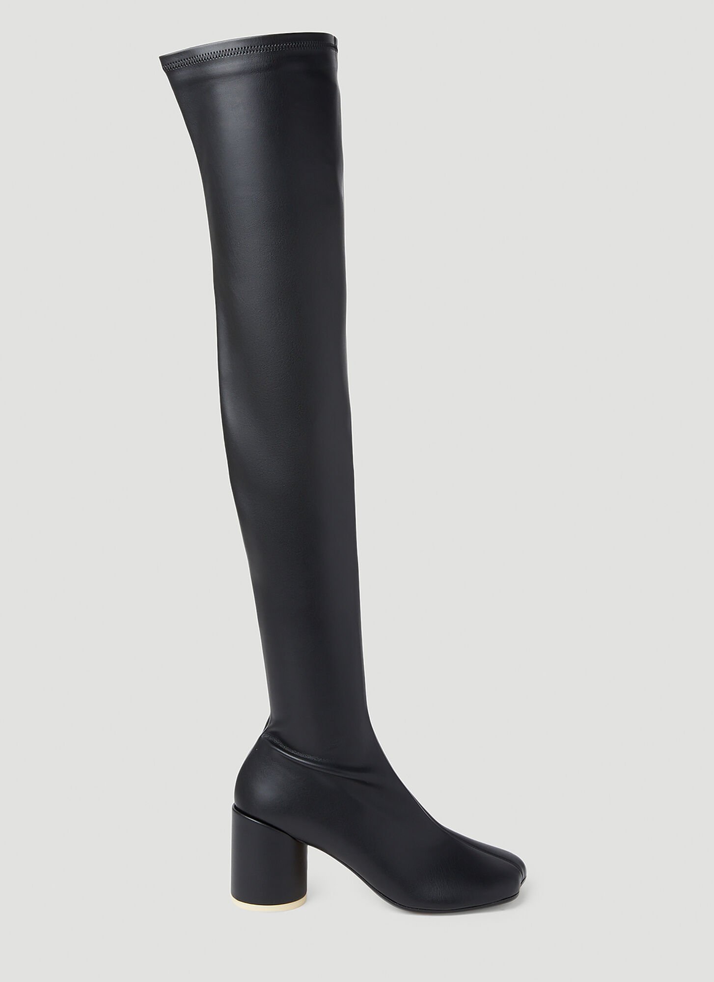 Shop Mm6 Maison Margiela Anatomic Thigh High Boots In Black