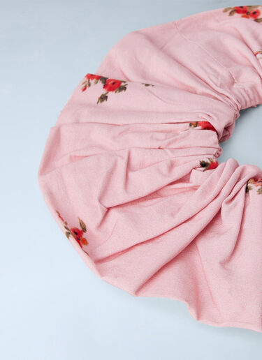 GANNI Scrunchie Printed Cotton Pink gan0265045