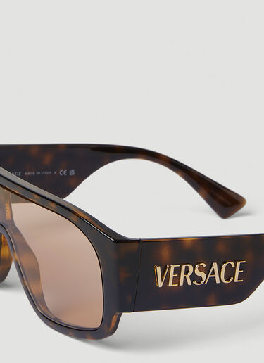 Versace Logo Plaque Aviator Sunglasses Brown lxv0151003