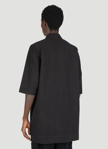 Twill Short Sleeve Overshirt Rick Owens Twill Short Sleeve Overshirt Black ric0153006