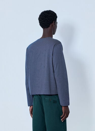 Miu Miu Textured Long Sleeve Top Blue miu0164032