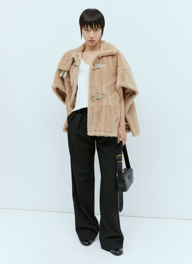 Max Mara フード付きテディブルゾンケープ  ベージュ max0254080
