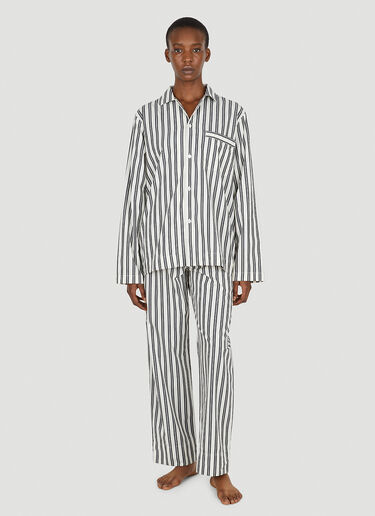 Tekla Striped Classic Pyjama Shirt White tek0351023