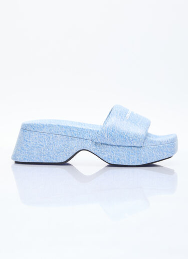 Alexander Wang Trompe L'oeil Denim Float Slides Blue awg0255045