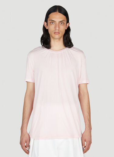 Aaron Esh 개더 넥 티셔츠 핑크 ash0152009