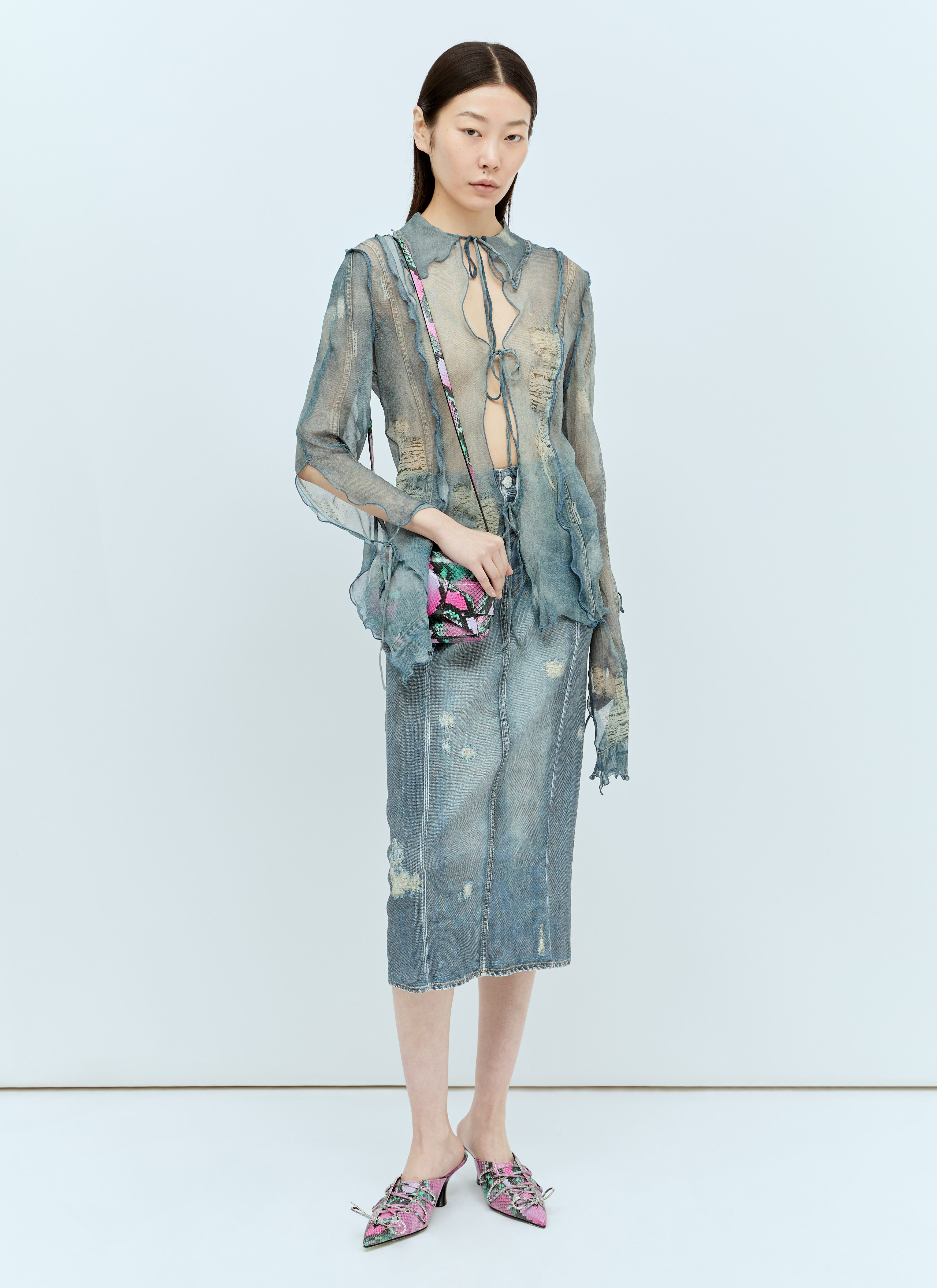 Acne Studios Women's' Denim Trompe L'Oeil Blouse in Blue | LN-CC®