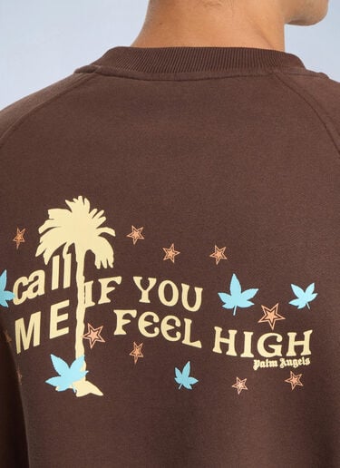 Palm Angels Feel High Regular Crewneck Sweatshirt Brown pma0166249