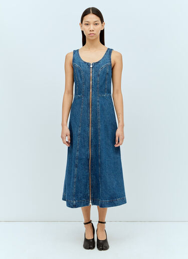 A.P.C. 지퍼 데님 미디 원피스 블루 apc0255010