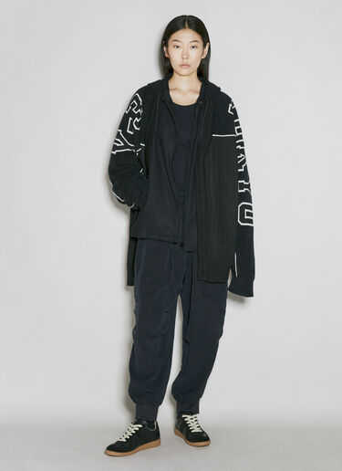 Flannel Hooded Sweatshirt Y-3 Flannel Hooded Sweatshirt Black yyy0354005