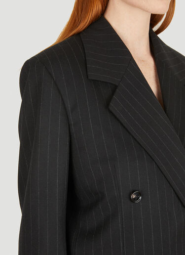Bottega Veneta 双排扣细条纹西装外套 黑色 bov0251141