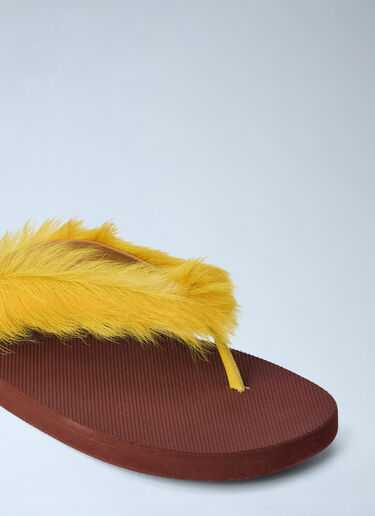 Marni Feather Embellished Sandals Yellow mni0164008