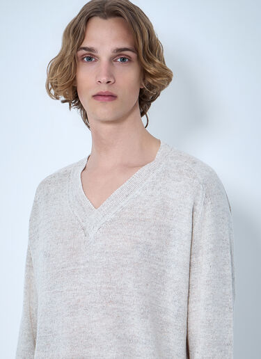 Our Legacy V-neck Knit Sweater Cream our0164069