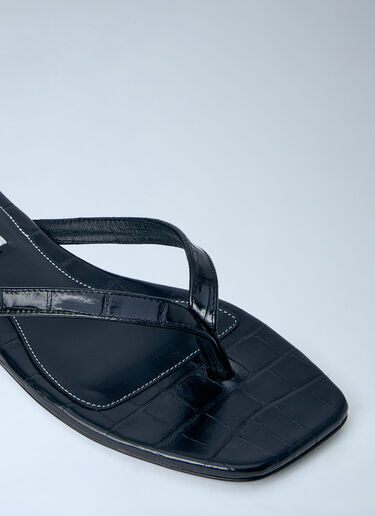 TOTEME Leather Flip Flops Black tot0264042