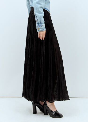 TOTEME Crinkled Plissé Skirt Black tot0257017